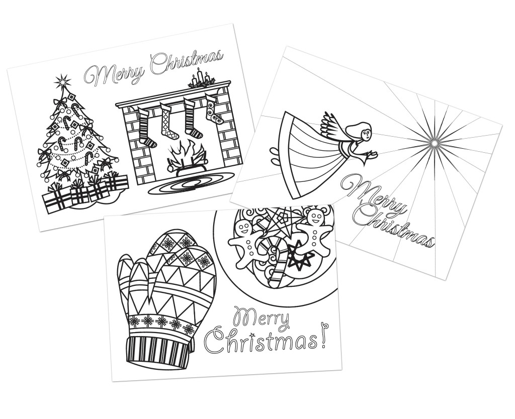 Christmas cards to color
